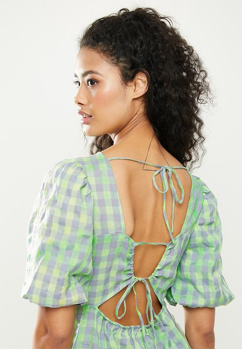 Glamorous - Check dress - green & grey