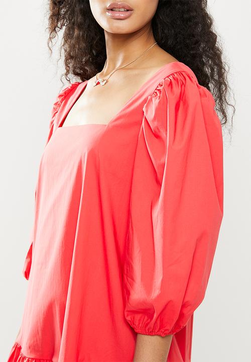 Glamorous - Elastane deep dress - coral