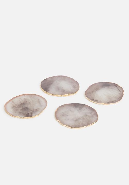 Sixth Floor - Agate resin coaster set of 4 -ash grey