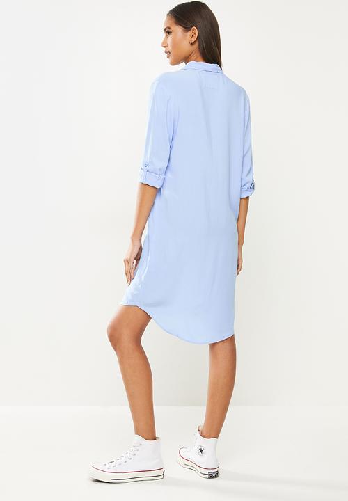 Aca Joe - Ladies aca joe shirt dress - blue 