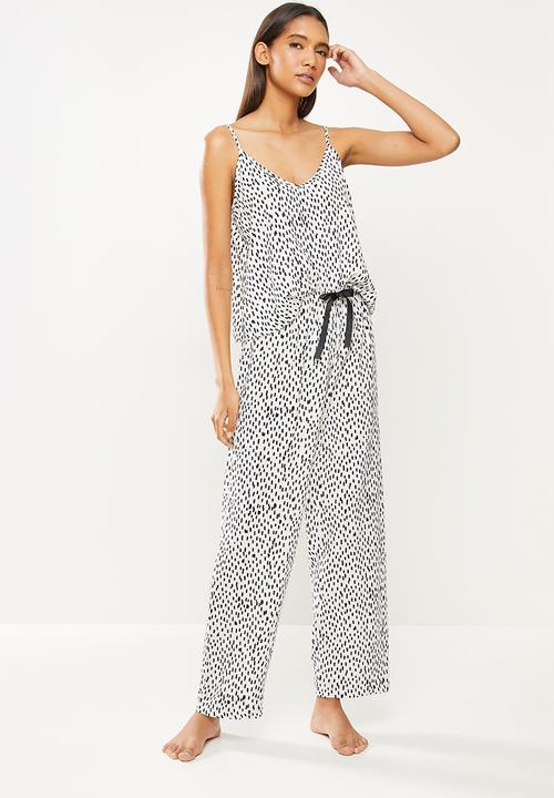 Superbalist - Sleep cami & pants set - white & black 