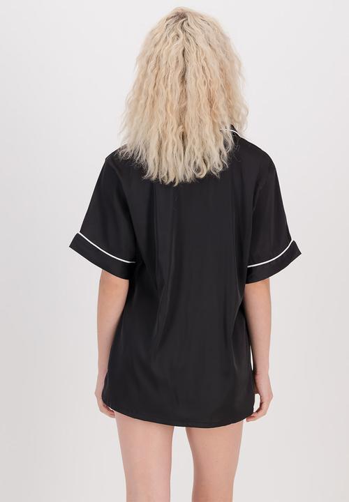 The Lot - Satin pj set short - black