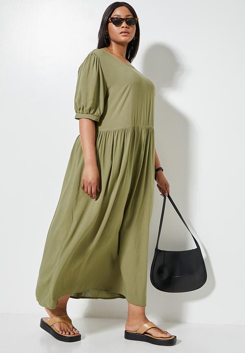 Superbalist - Tiered maxi dress - avo
