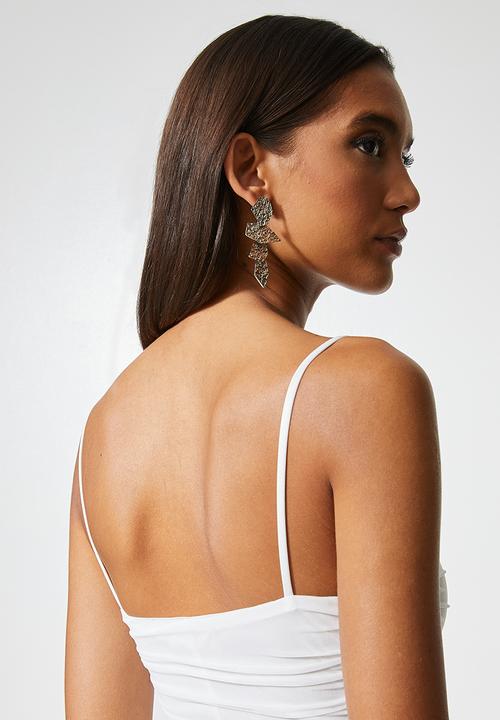 VELVET - Bodycon ruched strappy mini dress - ivory