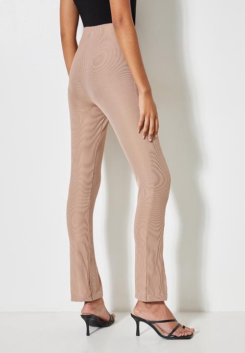 VELVET - Front slit pull on tregging - neutral