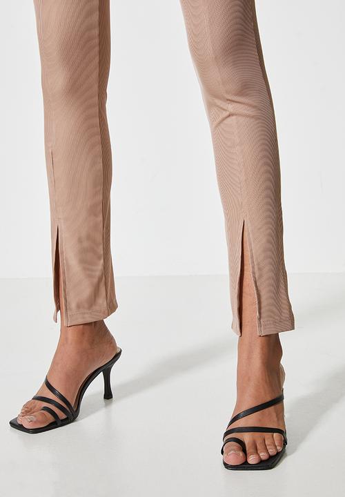 VELVET - Front slit pull on tregging - neutral