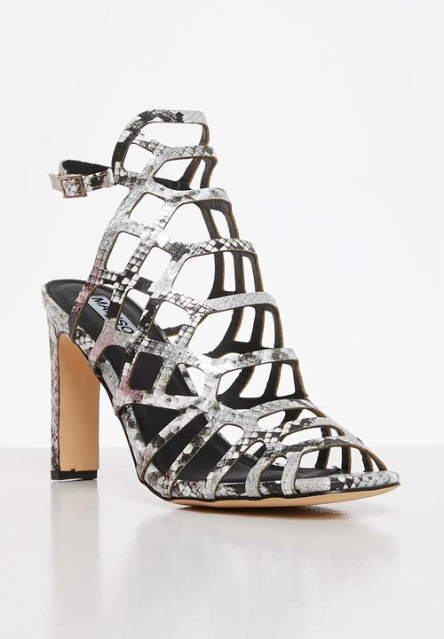 Madison® - Bronte laser cut block heel - white & black