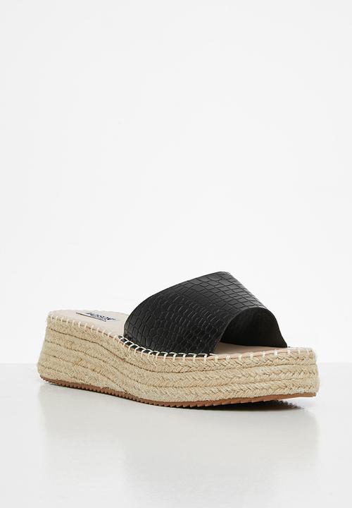 Madison® - Courtney espadrille flatform sandal - black 