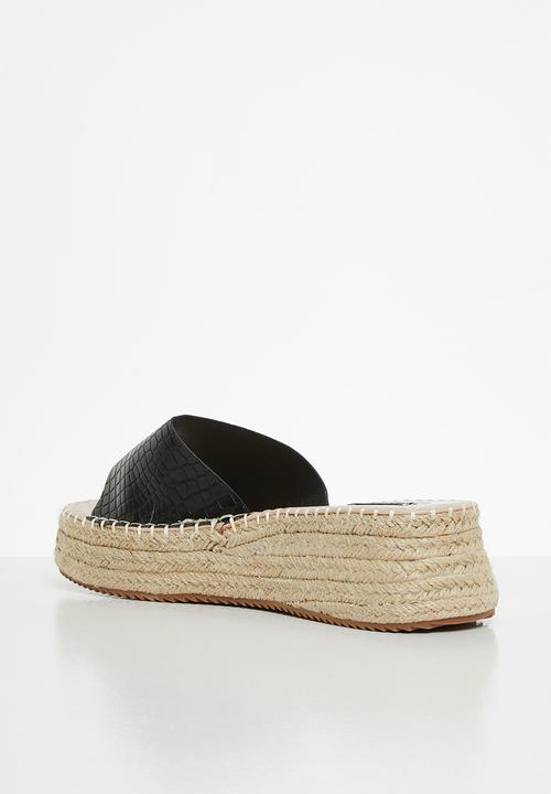 Madison® - Courtney espadrille flatform sandal - black 