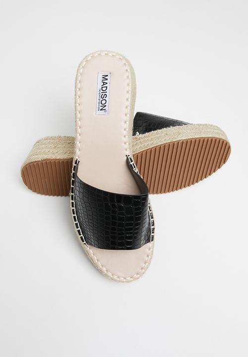 Madison® - Courtney espadrille flatform sandal - black 