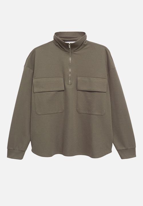 MANGO - Sweatshirt pique1 - beige/khaki