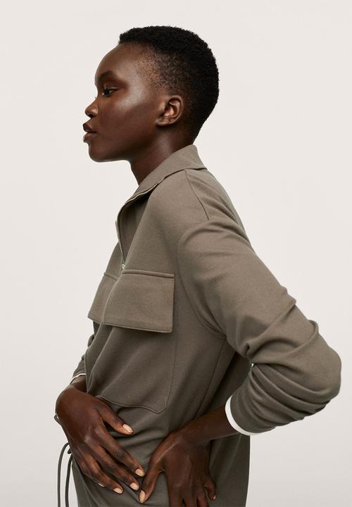 MANGO - Sweatshirt pique1 - beige/khaki