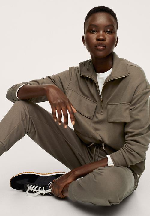 MANGO - Sweatshirt pique1 - beige/khaki