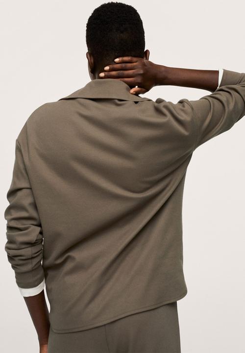 MANGO - Sweatshirt pique1 - beige/khaki