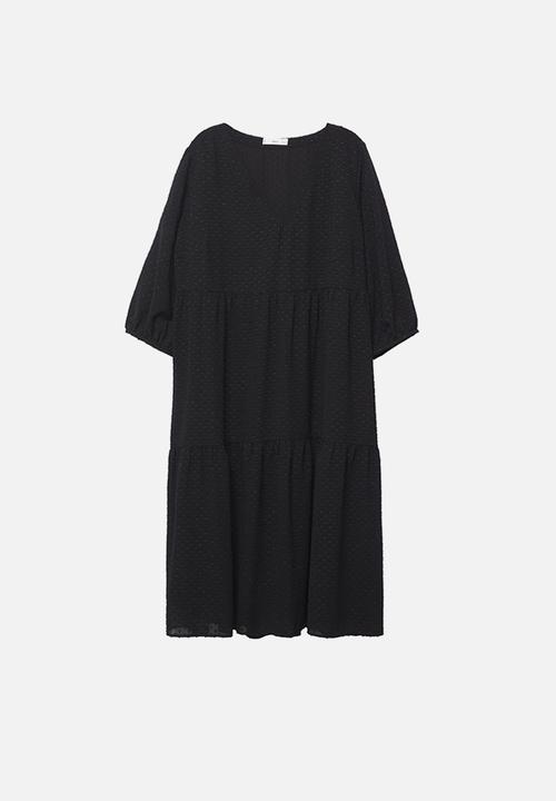 MANGO - Plus dress plumeti1 - black