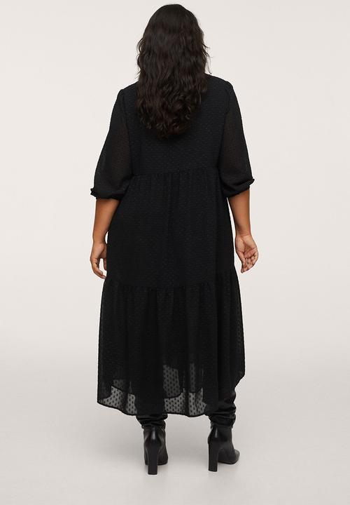 MANGO - Plus dress plumeti1 - black