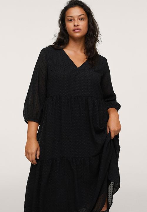 MANGO - Plus dress plumeti1 - black