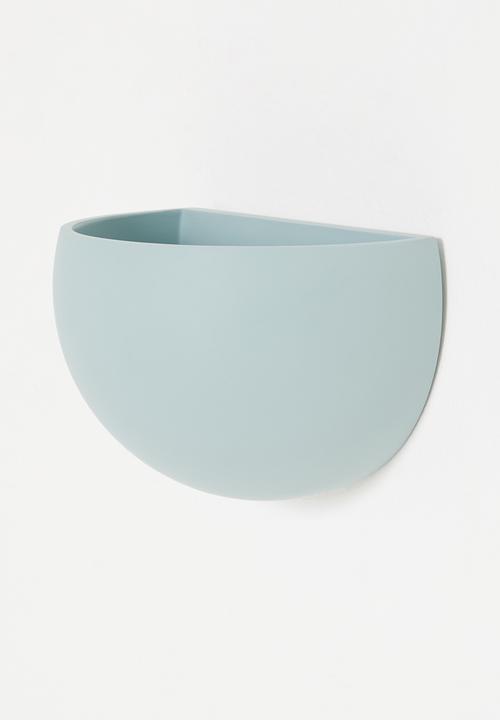 Sixth Floor - Large polyresin wall mounted planter - sky blue