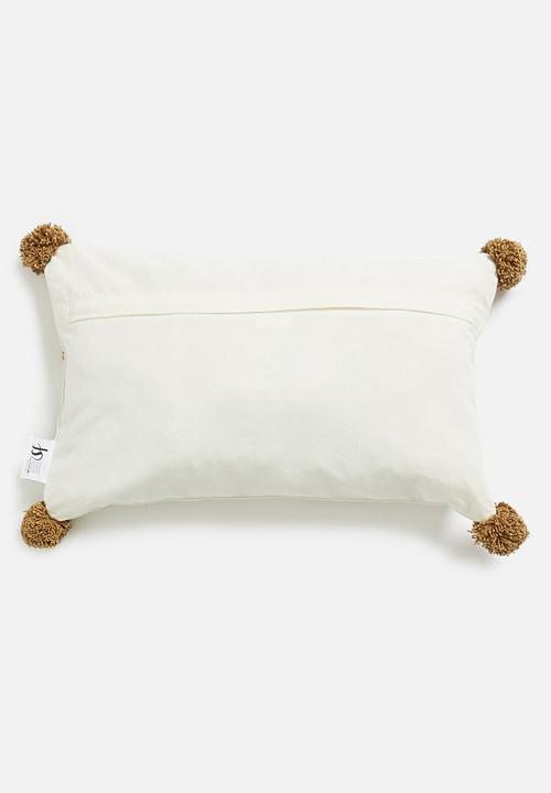 Sixth Floor - Faye woven cushion cover - natural & mustard