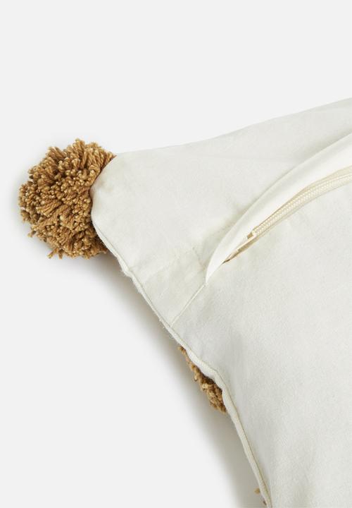 Sixth Floor - Faye woven cushion cover - natural & mustard