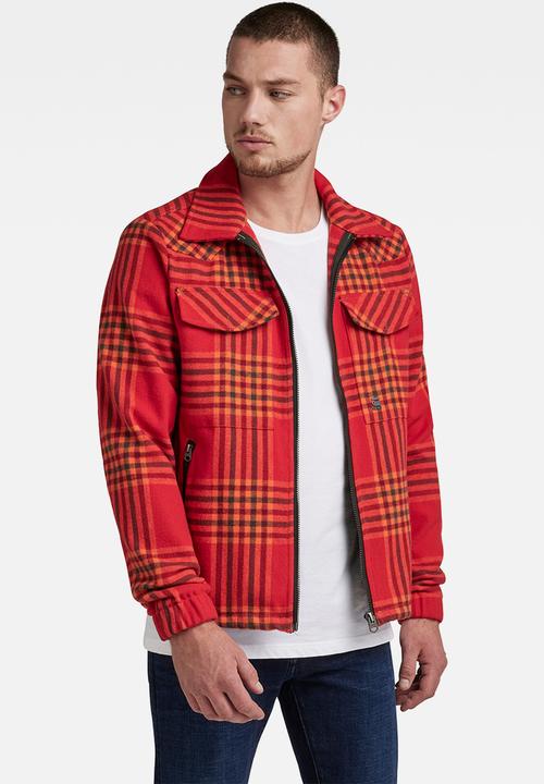 G-STAR - Check overshirt jacket - red