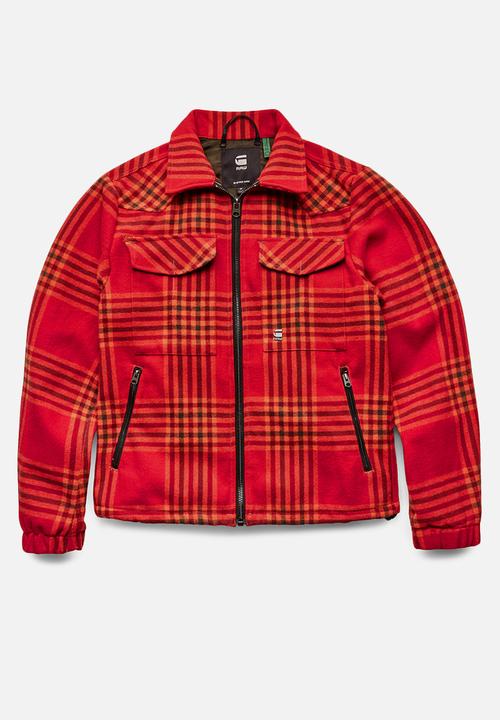 G-STAR - Check overshirt jacket - red