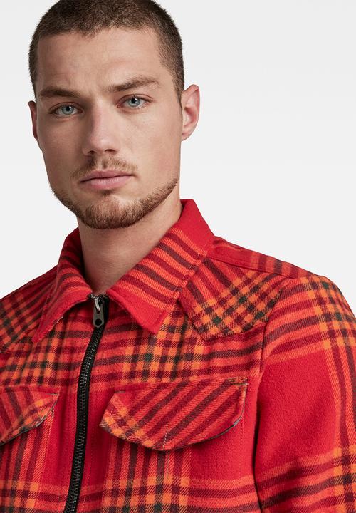 G-STAR - Check overshirt jacket - red