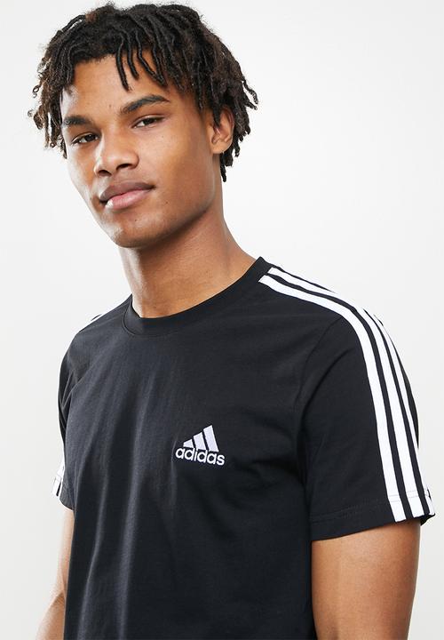 adidas Performance - Men's Training 3-stripes tee - black & white 