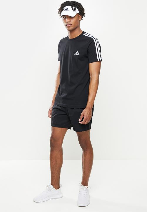 adidas Performance - Men's Training 3-stripes tee - black & white 