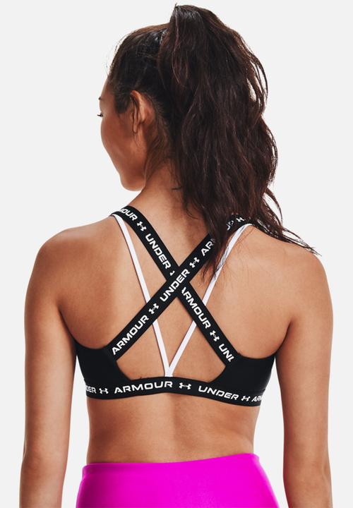 Under Armour - Crossback low bra - black/white