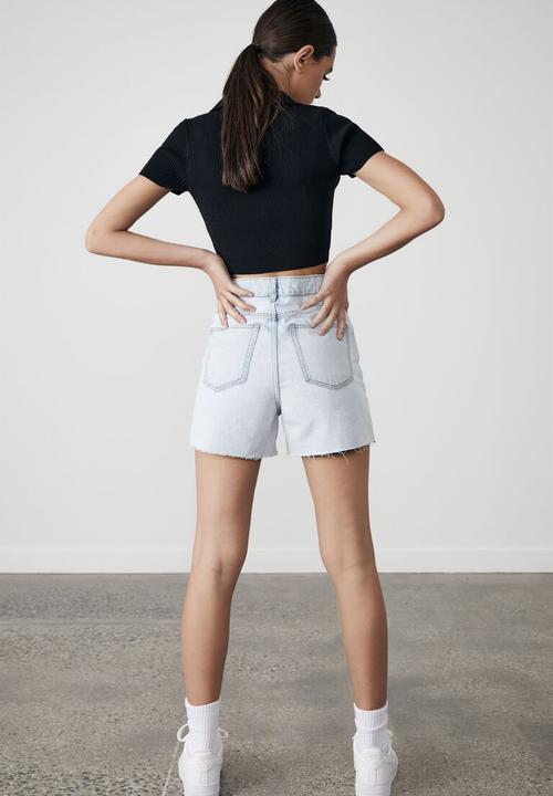 Factorie - Ultra crop short sleeve top - black