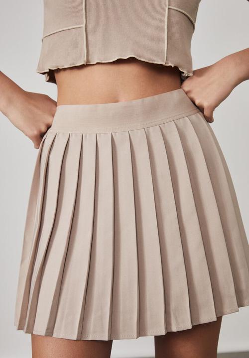 Factorie - Mini pleat skirt - brown mushroom
