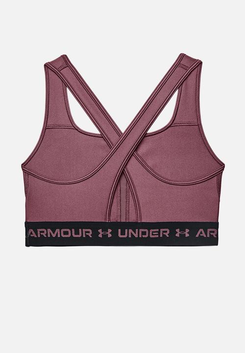 Under Armour - Crossback mid bra - ash plum / black