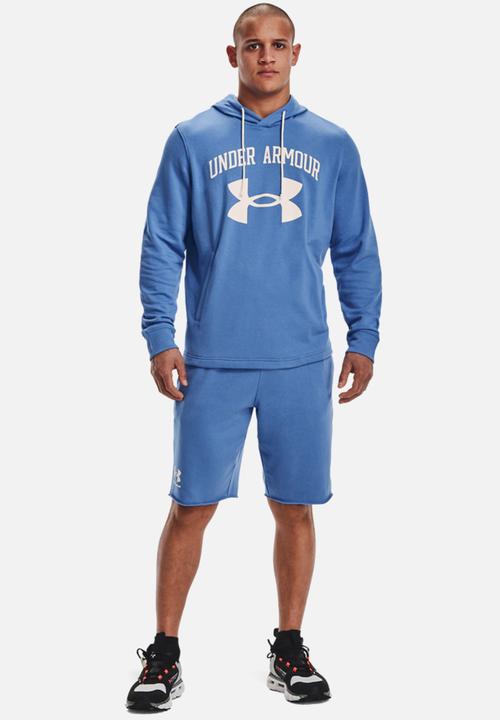 Under Armour - UA Rival Terry Big Logo Hoodie - duck-egg