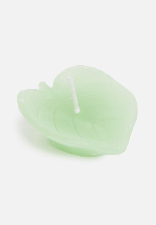 H&S - Set of 6 leaf shaped candles - green