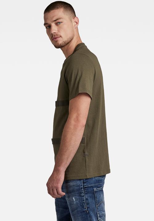 G-STAR - Tape detail T-shirt - combat