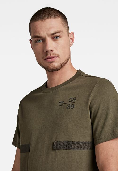 G-STAR - Tape detail T-shirt - combat