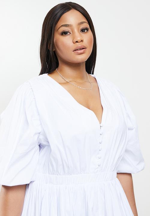 Glamorous - Plus amber dress - white