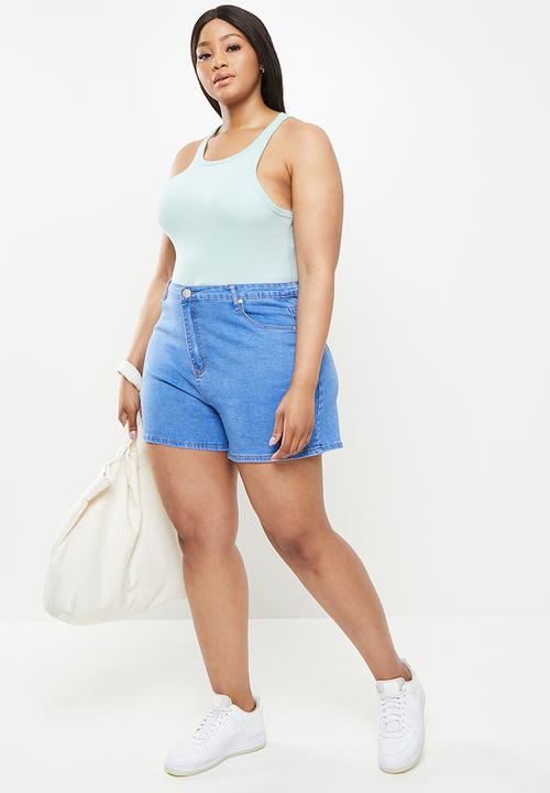 Glamorous - Plus denim shorts - true blue