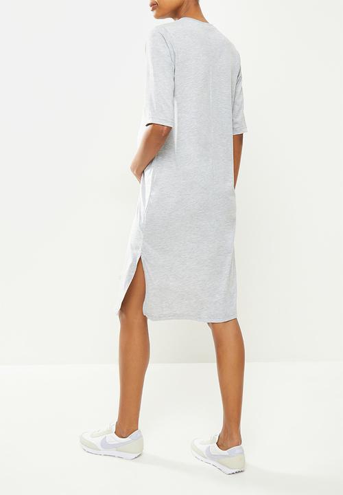 Superbalist -  Maternity short sleeve oversized T-shirt dress - grey melange