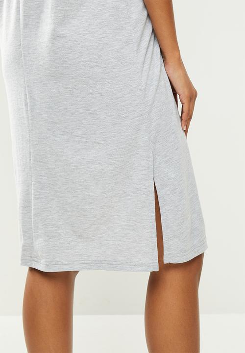 Superbalist -  Maternity short sleeve oversized T-shirt dress - grey melange