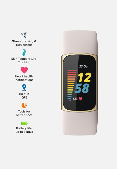 Fitbit - Fitbit charge 5 - lunar white