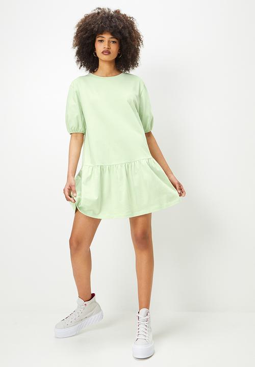 Blake - Drop waisted mini dress - green 