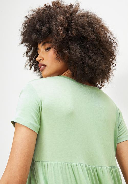 Blake - Tiered mini dress  - sage