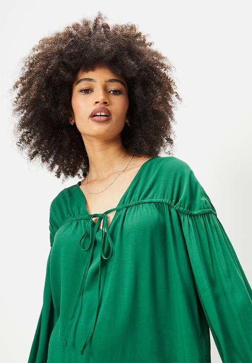 Blake - Tiered mini dress - emerald