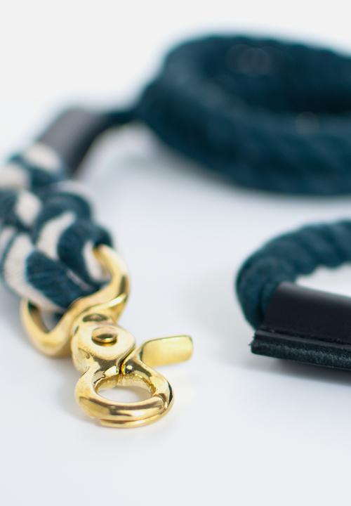 Urbanpaws - Rope and leather lead - teal