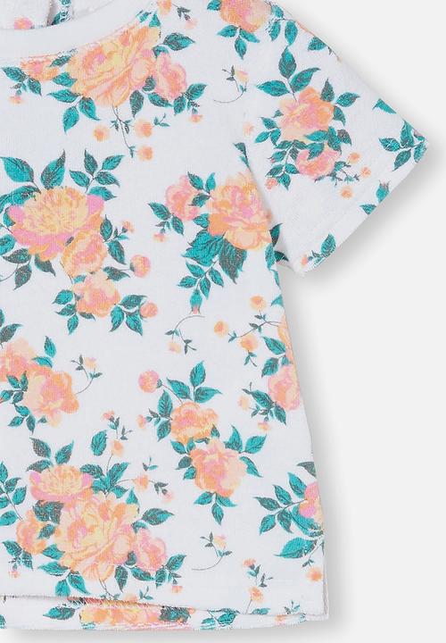 Cotton On - Thomas short sleeve top - vanilla/melon pop whitby floral