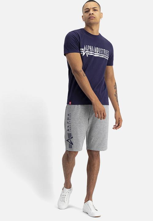 Alpha Industries - Ai foil print tee - navy & silver