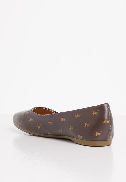 POLO - Brenda monogram ballet pump - brown