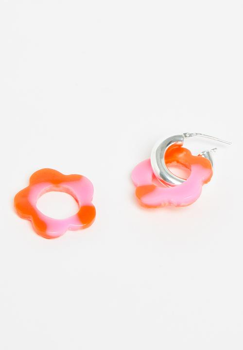 Pina Jewels - Daisy charm - pink & orange
